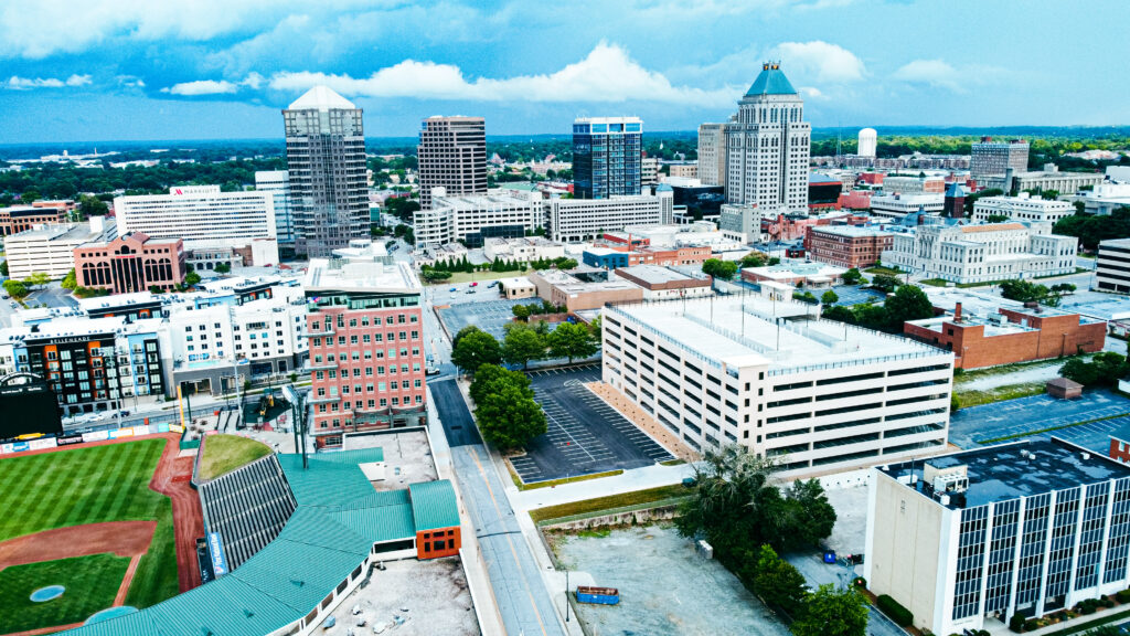 cityscape greensboro cloudy sky carolina