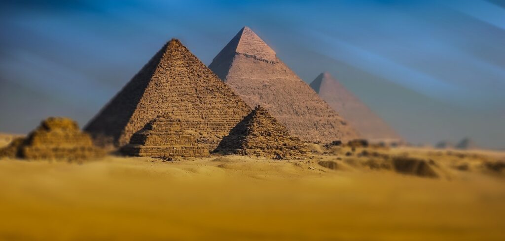 The Pyramids of Giza, Egypt.